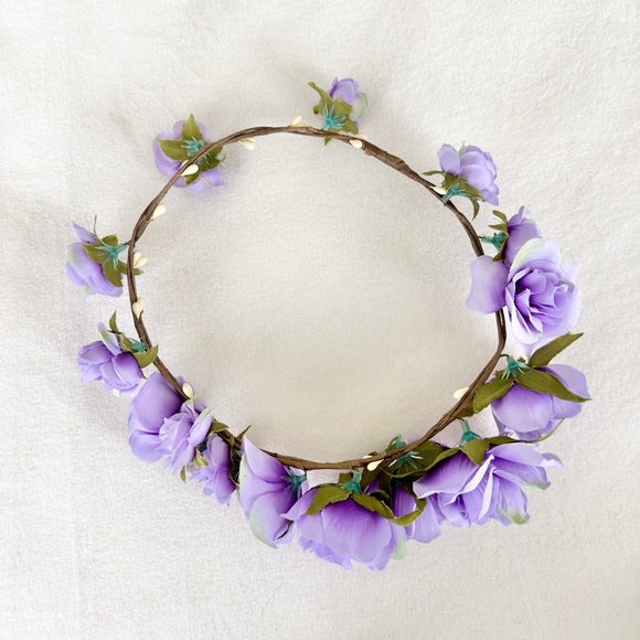 Purple Rose Flower Crown - Picture 4 of 4